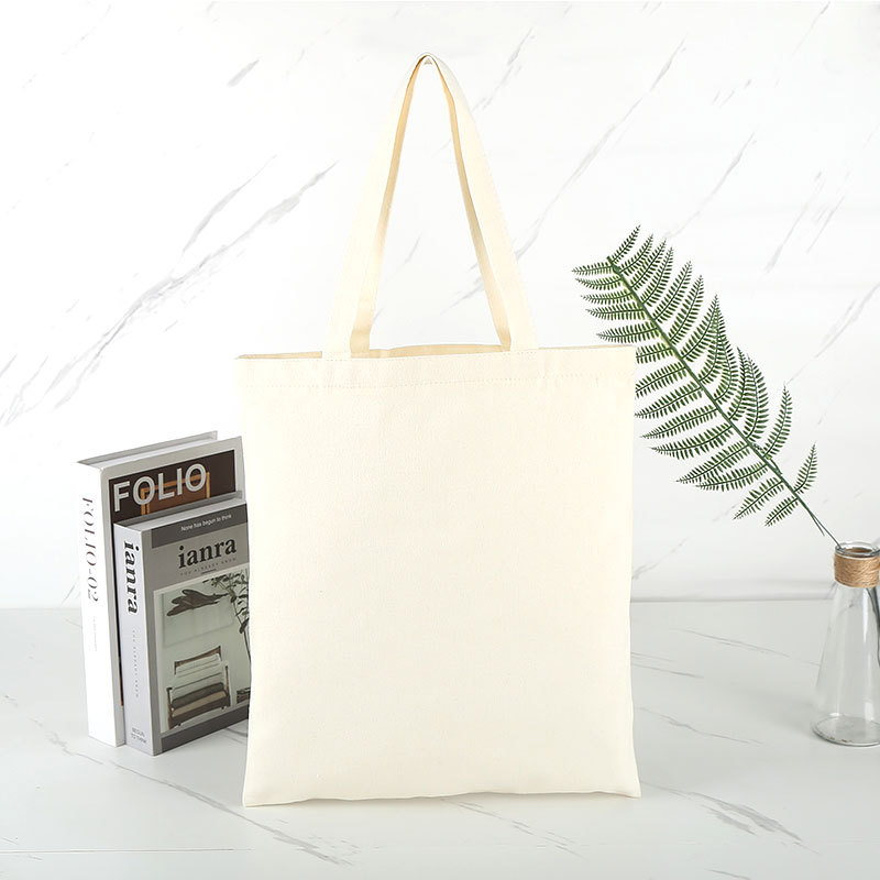 Canvas Bag Printed Logo Spot One-Shoulder Portable Shopping Cotton Bag Student Blank Shopping Zipper Canvas Bag