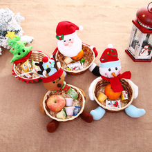 圣诞节装饰品新款糖果篮装糖果苹果小礼品可爱创意圣诞礼品篮