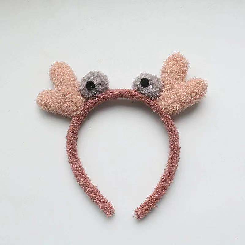 韩版网红卡通小精怪小螃蟹毛绒发箍直播款头箍洗脸头饰