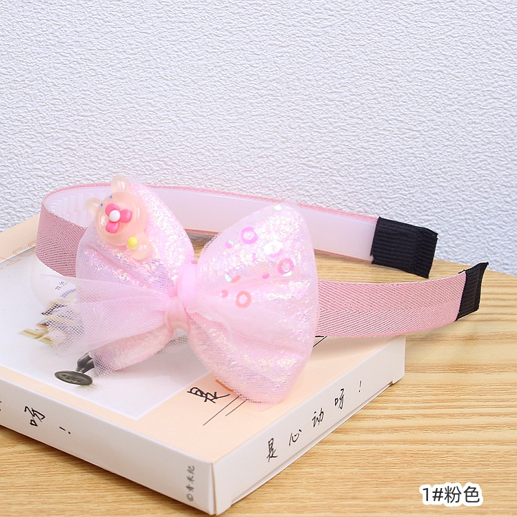 Sweet Children's Hair Accessories Korean Style Lace Bow Headband Girl Head Buckle Cotton Filling Three-Dimensional Bread Headband C67