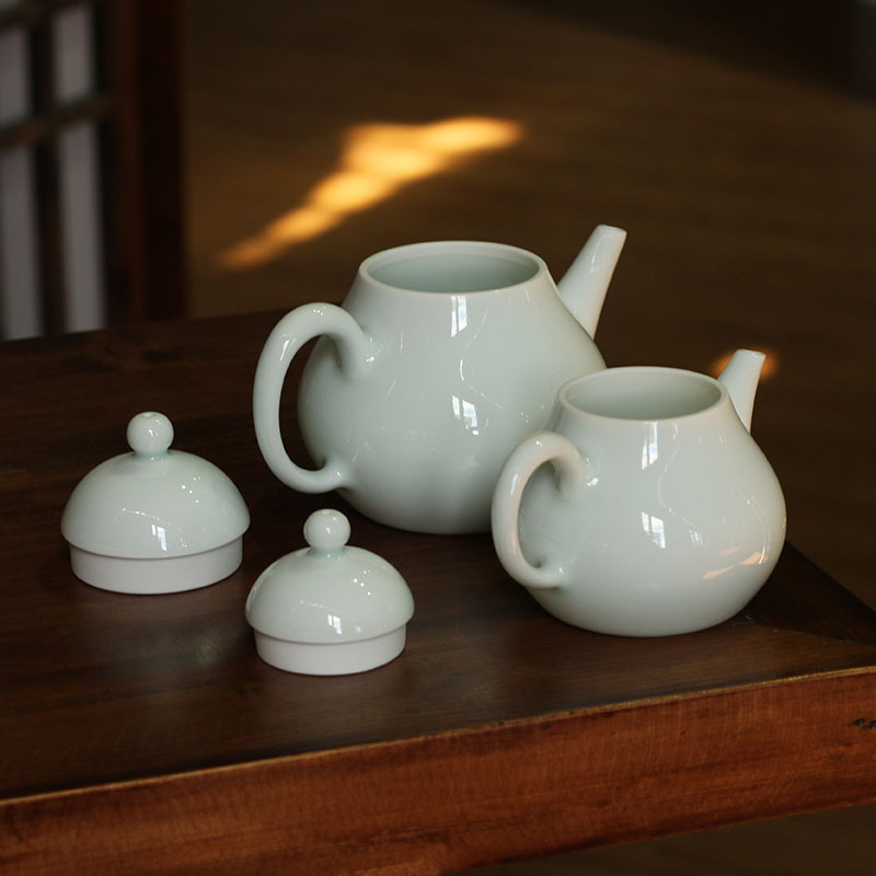 草木灰釉小瓷壶 景德镇色釉单人泡茶壶 功夫茶具手执泡茶迷你壶