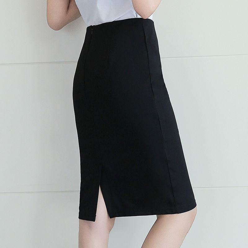 半身裙女中长款正装一步裙西装工作裙子黑色大码包臀ol工装裙