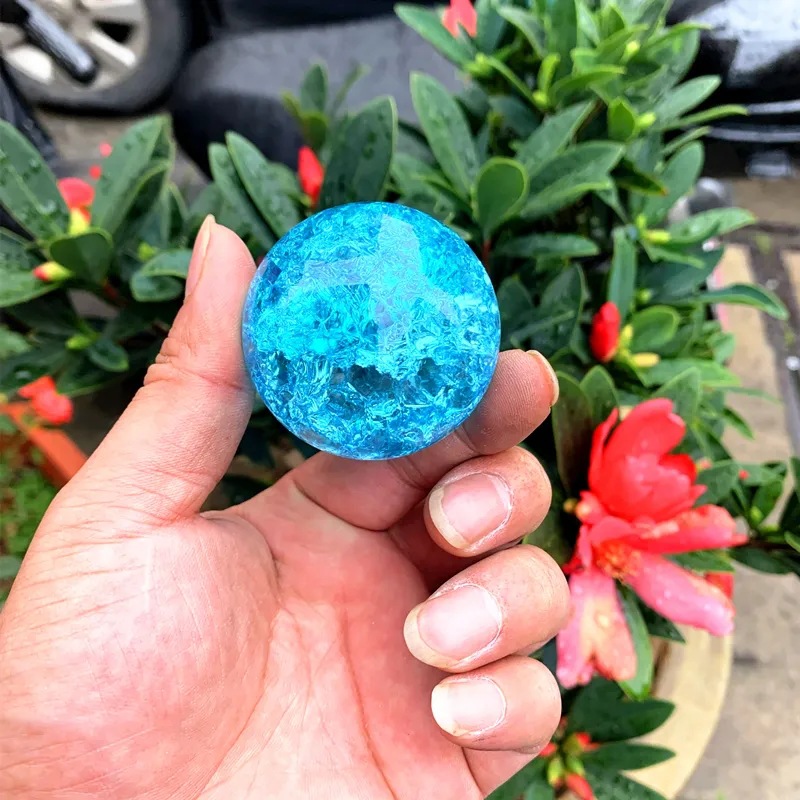 玻璃球大号水晶球艺术彩色玻璃球珠实心好运风水珠弹珠客厅装饰品