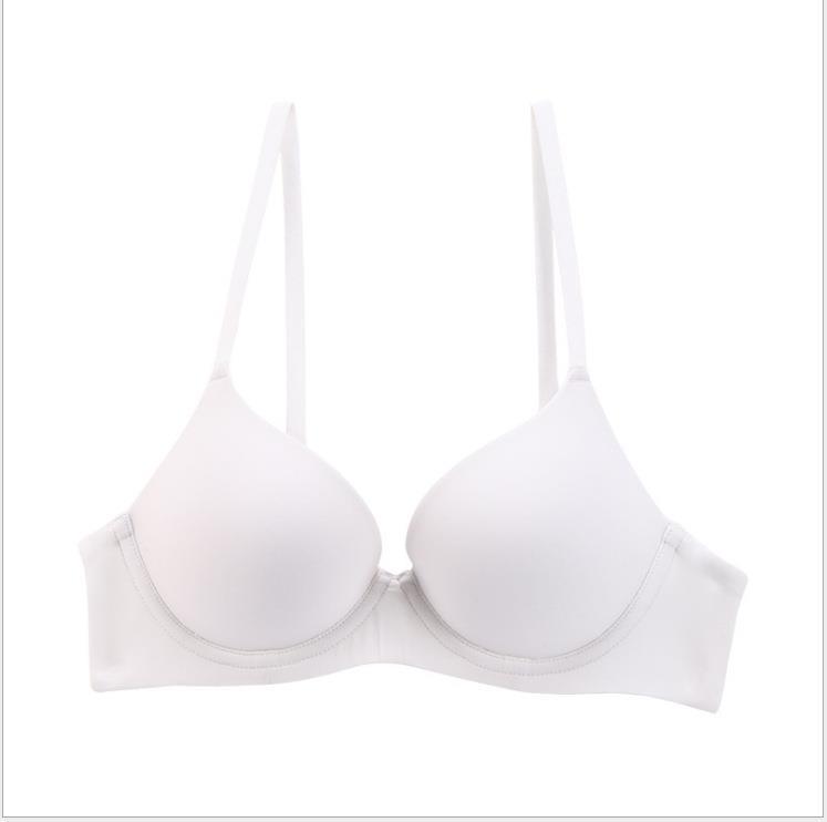 Seamless Smooth Bra Big Chest Show Small-Large Size Push up Underwear Women's Solid Color Simple Adjustable Bra Bra