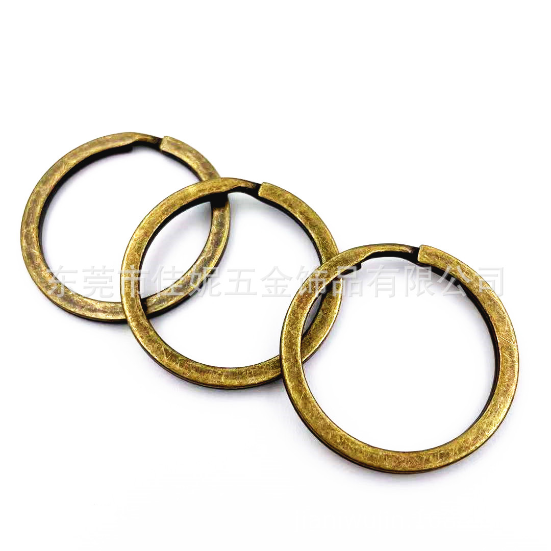 SOURCE Factory in Stock Matte Black Electrophoresis Flat Ring KC Gold Key Ring Bright Chromium Key Ring DIY Accessories