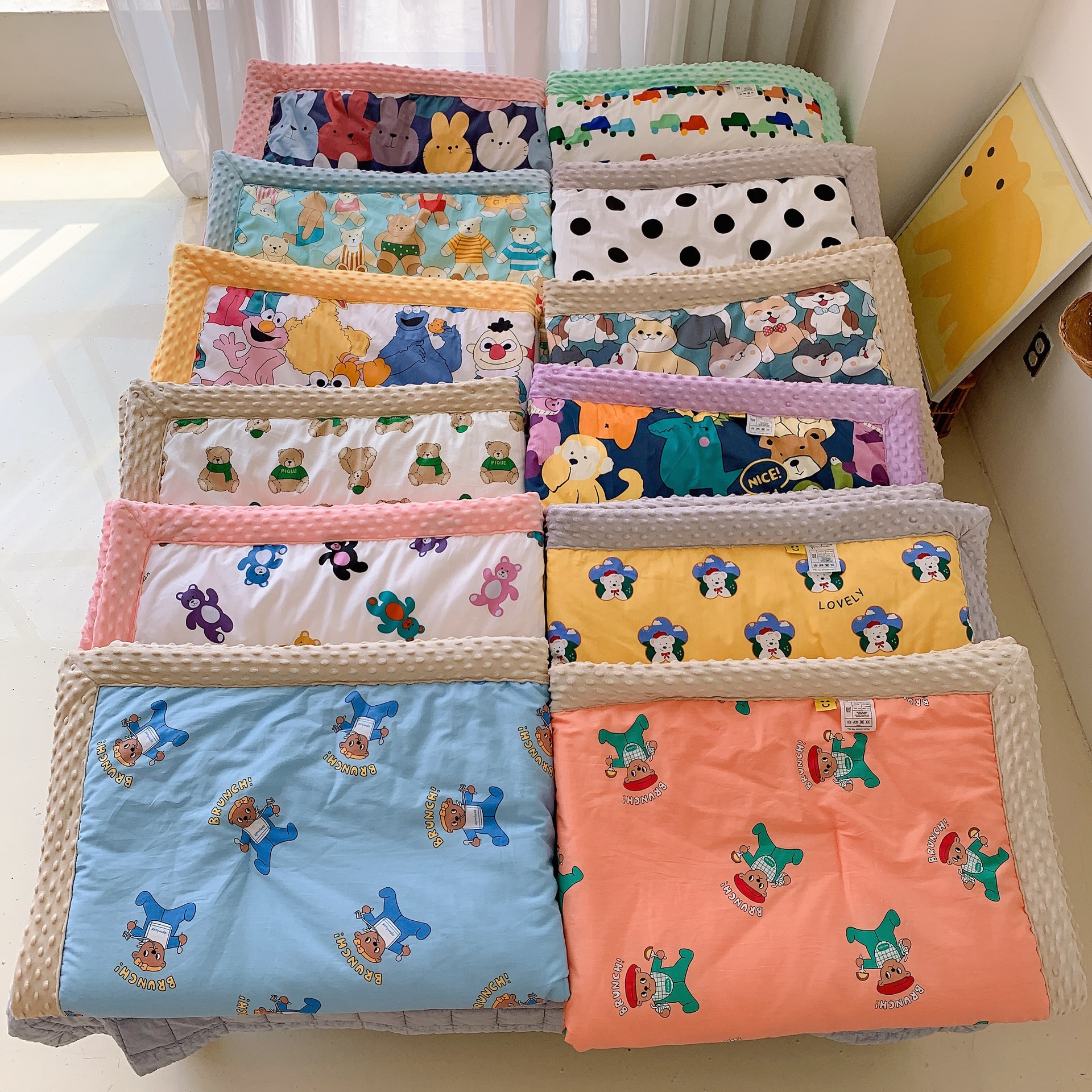 豆豆毯婴儿秋冬儿童幼儿园被子盖毯新生儿安抚毛毯春宝宝毯子