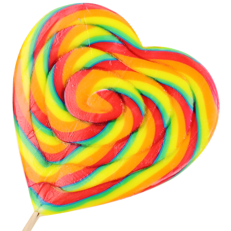 金稻谷80克五彩心形棒棒糖功夫波板糖儿童糖果批发休闲小食品零食