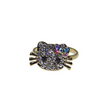 韩版时尚个性动物指环女可爱小众设计小猫咪戒指饰品批发一件代发