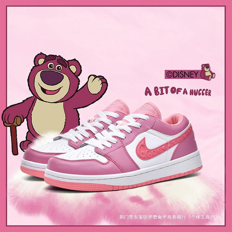 莆田工厂aj女鞋低帮草莓熊空军一号运动板鞋dunk丹宁牛仔休闲鞋男