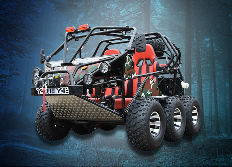 六驱沙滩车450卡丁车双座6轮链传动轴全地形雪地山地越野摩托车