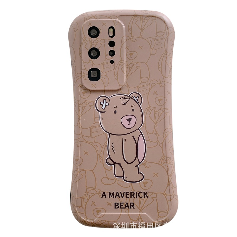小蛮腰情侣棕熊适用oppo reno6pro手机壳全包镜头a93s/a55/a52潮
