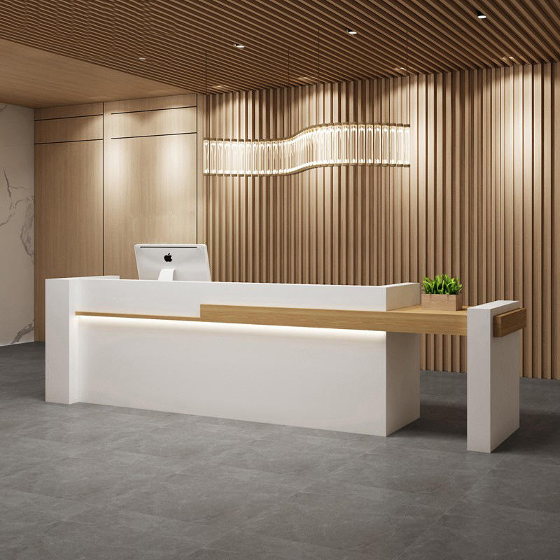 轻奢收银台简约现代培训教育机构吧台桌美容院公司前台接待台批发