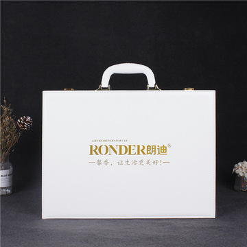 小清新高档礼品包装盒手提箱简约立体皮质手提箱通用礼品盒手提箱