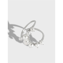 320韩版ins小众设计感简约2021年新款珍珠U型S925纯银戒指女指环