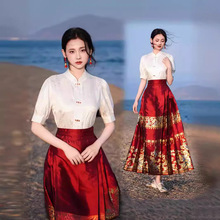 马面裙汉服女套装古典风夏季2024新款织金刺绣中国风古装女全套