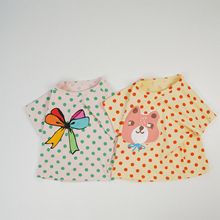 韩国童装女童印花短袖夏季2024儿童套头半袖T男童圓點上衣t恤薄款