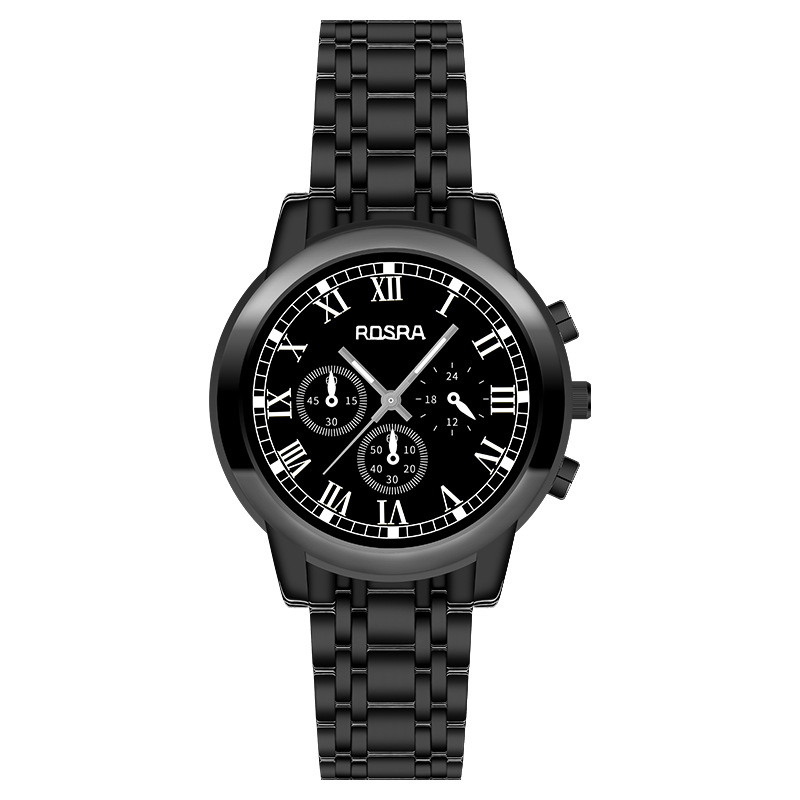 新款rosra合金表男士石英手表外卖热款时尚休闲腕表男生表现货
