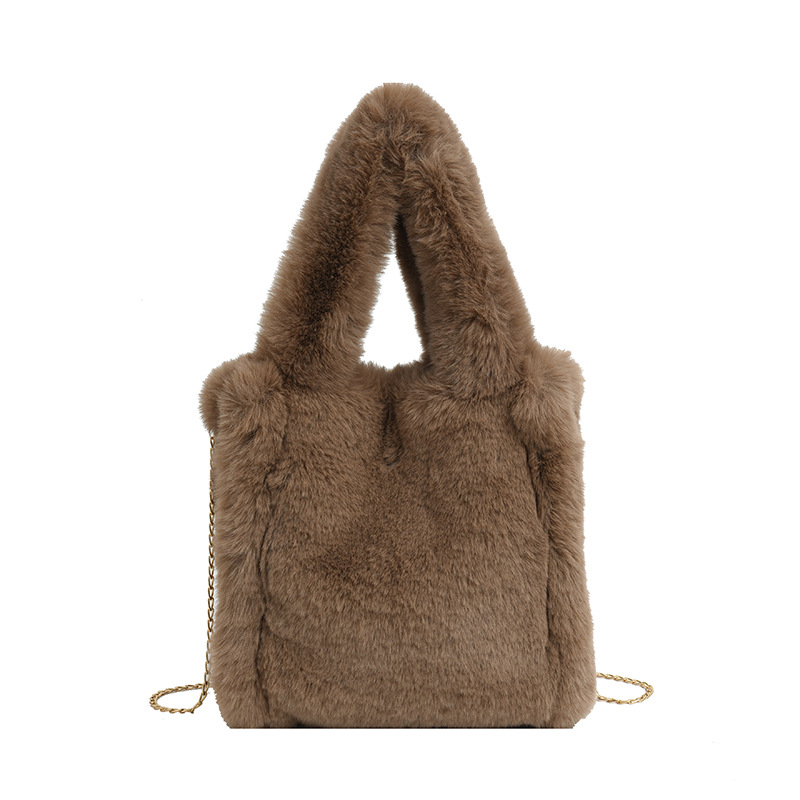 Winter New Fur Bag Women's Bag 2022 Fashionable Large Capacity Women's Shoulder Messenger Handbag Plush Tote Bag