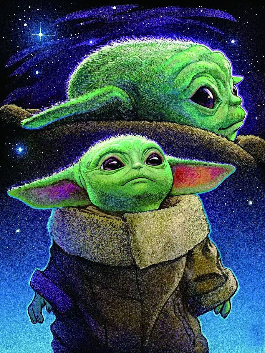 亚马逊货源新款贴钻尤达宝宝外星人卡通满钻5d钻石画跨境外贸批发