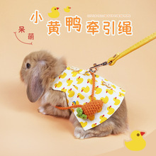 兔子衣服牵引绳 荷兰猪垂耳兔服饰帽子饰品 外出遛兔绳小黄鸭