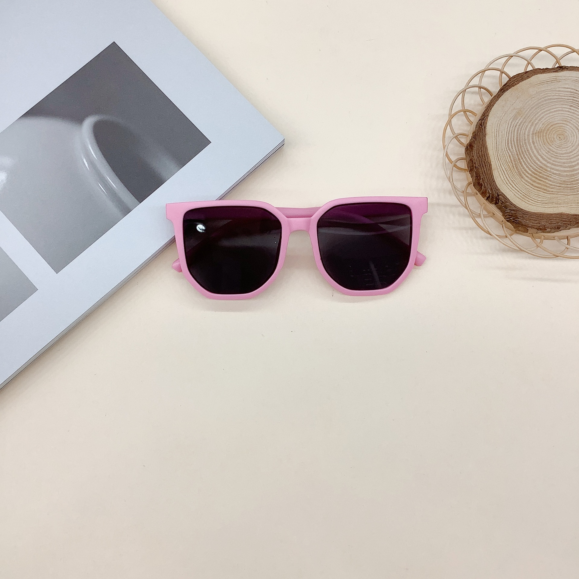 Children's Sunglasses Frosted Cross-Border Retro Fashion Trends Pc Frame Boys and Girls Travel UV Protection Sunglasses