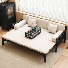新中式罗汉床小户型现代简约家用推拉实木沙发家具客厅塌榻伸缩床