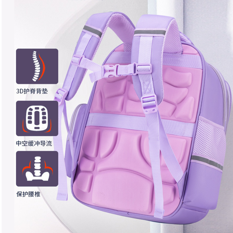 2023 New Primary School Student Schoolbag Spine Protection Burden Reduction Grade One Two Three to Six Children's Schoolbag Waterproof Backpack