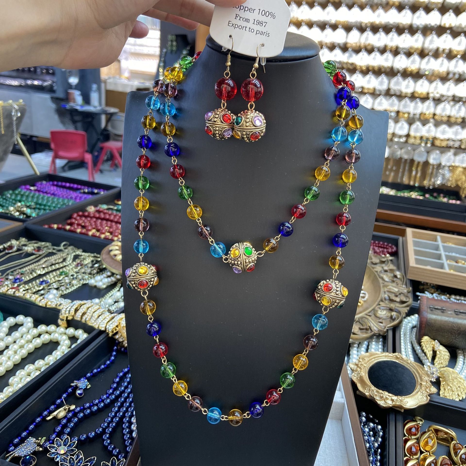 彩色琉璃球项链-阿里巴巴