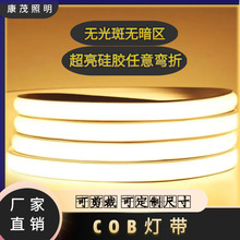 cob灯带220v卡槽自粘家装照明灯条硅胶户外防水led灯带免开槽明装