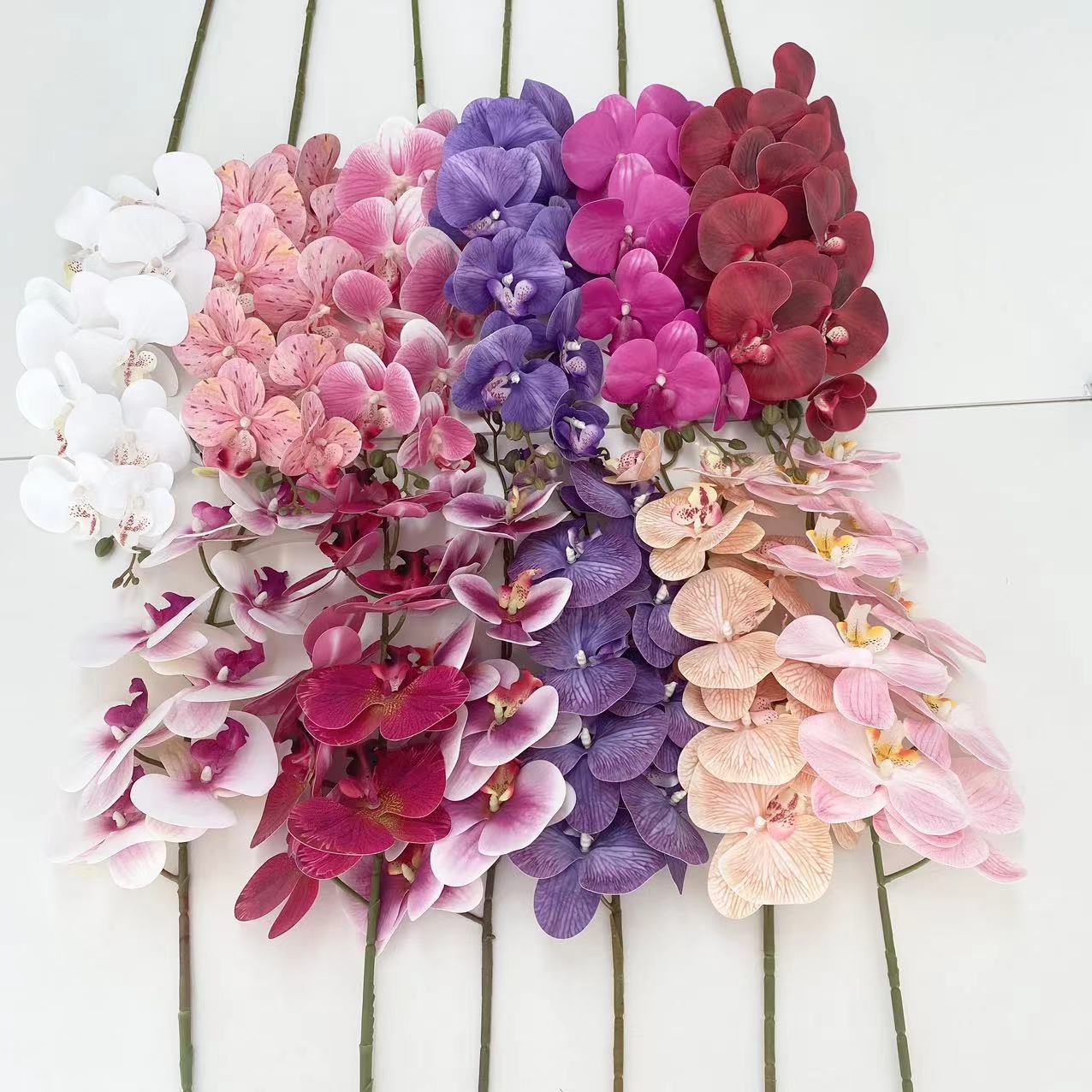 3d打印9头蝴蝶兰 胶片手感仿真花 婚庆花艺家居装饰高档假花摆件