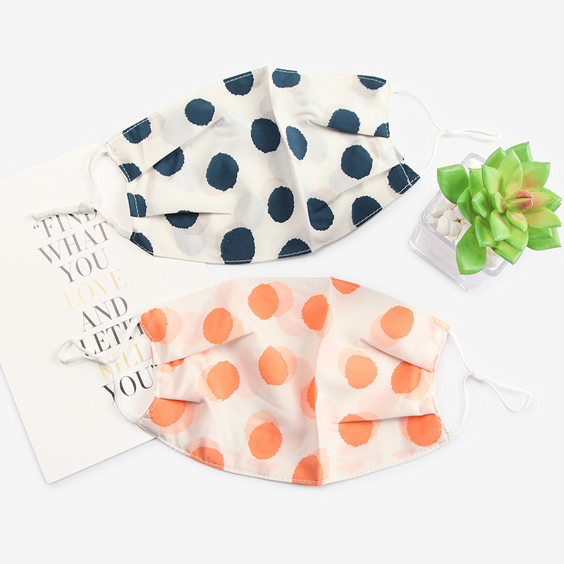 夏季时尚女士双层雪纺大波点防晒口罩骑车防紫外线冰丝可调节批发