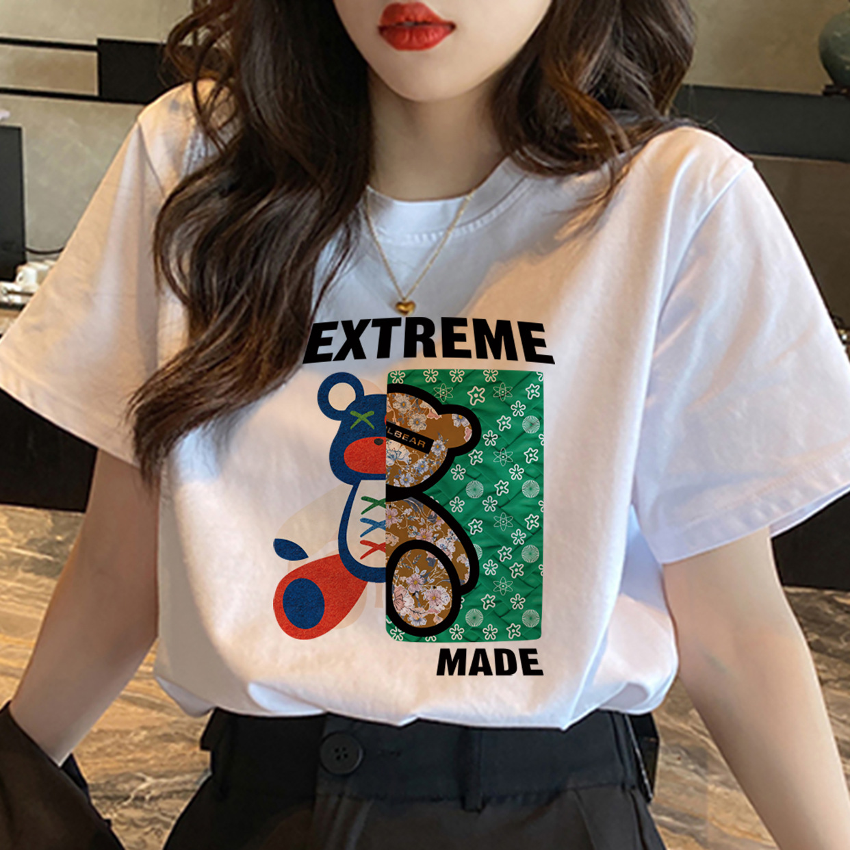 Women's Cotton Short-Sleeved T-shirt Summer White Women's Clothing Summer 2023 New Loose Half-Sleeved T-shirt Summer Top