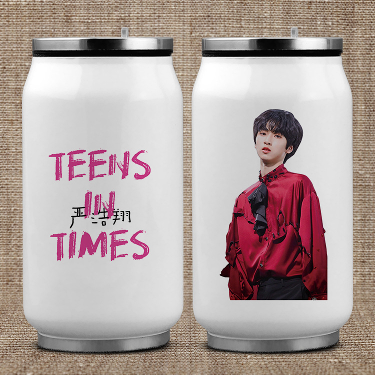 易拉罐热转印保温杯时代少年团严浩翔tnt不锈钢水杯应援
