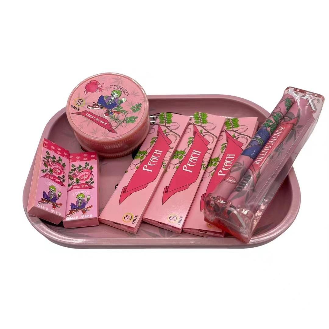 工厂直销 马口铁盘110多口味烟纸8件套卷烟机磨烟器rolling paper