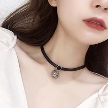 韩版黑色颈链女choker项圈锁骨链小众设计感2023年新款项链夏季潮
