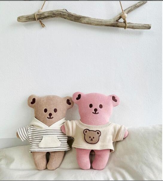 ins新款可爱安抚娃娃 爱心小熊安抚娃娃 睡眠玩偶婴儿毛绒布偶