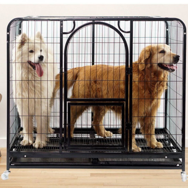 狗笼子不锈钢中型犬带厕所拉布拉多金毛狗笼小型犬室内宠物亚马逊