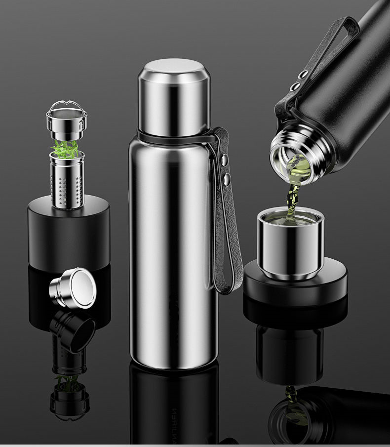 全钢304不锈钢保温杯男大容量泡茶杯大号水杯茶水分离水壶礼品杯