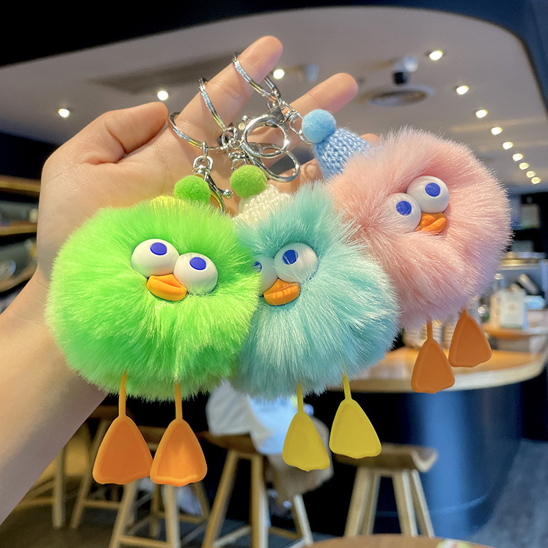 New Trending Cartoon Monster Plush Doll Keychain Promotion Crane Machines Small Gift Student Backpack Pendant