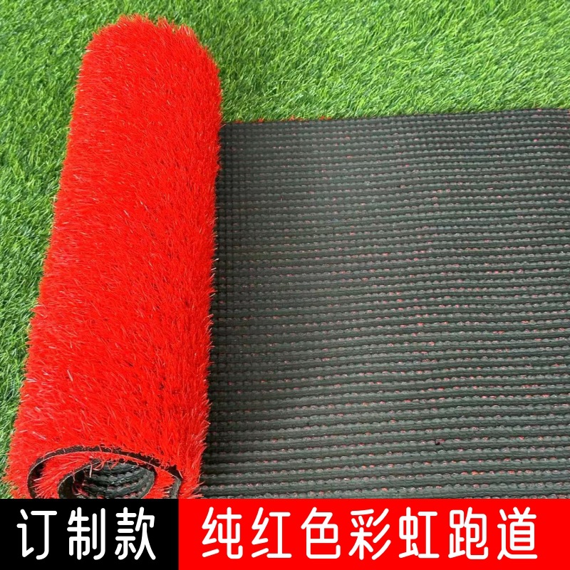 artificial flower artificial plant Customized Artificial Artificial Fake Grass Leather Carpet School Kindergarten Rainbow Track Plastic Fake Lawn Decorative Red Carpet