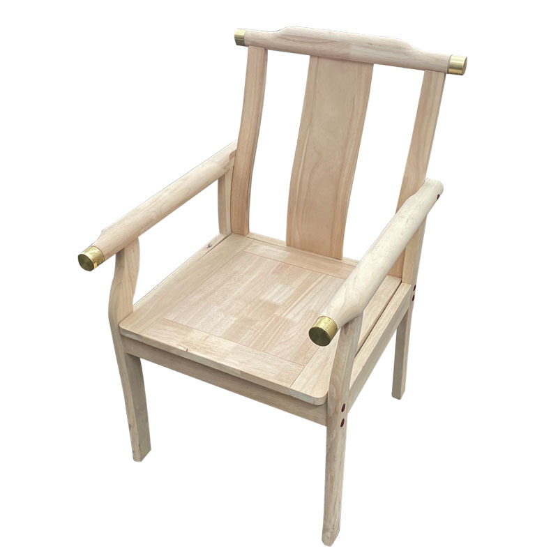 实木餐椅白坯酒店民宿休闲椅子白茬沙发椅 新中式茶椅靠背椅子