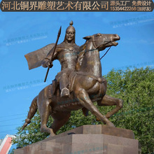 铸铜骑马人物雕塑古代战争场景骑兵战马长枪弓箭公园广场景观雕塑