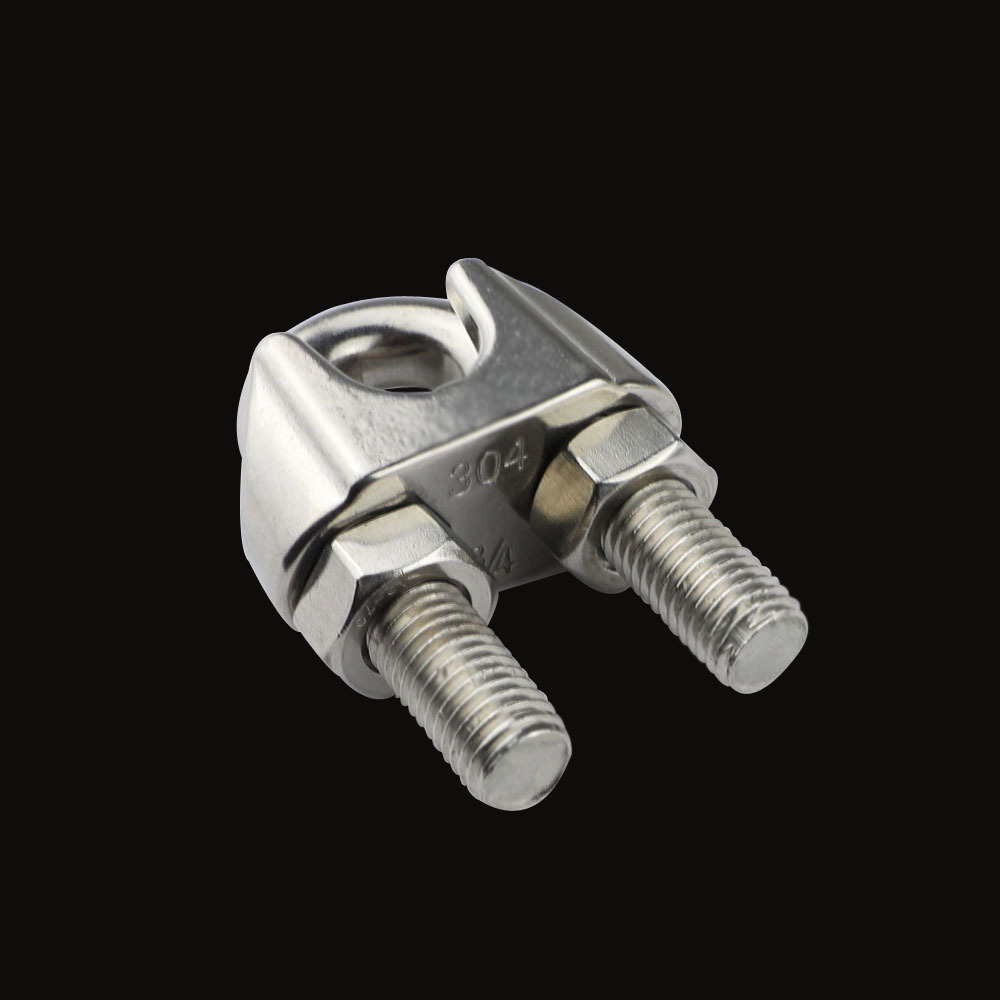 不锈钢304 316美式玛钢卡头 固定u型钢丝绳收紧器 钢丝绳夹头卡头