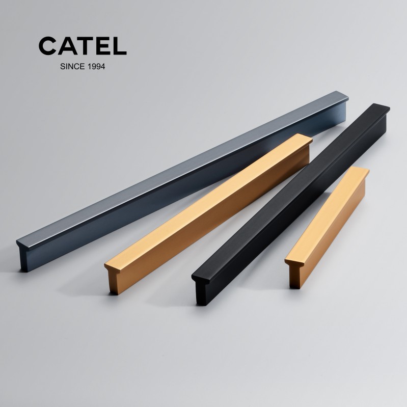 轻奢金色t型柜门衣柜长拉手 极简现代灰色太空铝橱柜抽屉把手