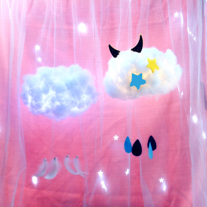 ins少女心小夜灯做个东西棉花云朵灯diy材料包手工空中吊装饰房间