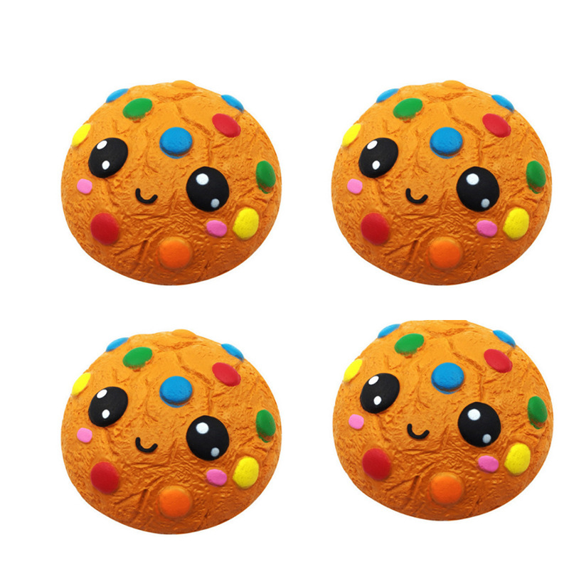 跨境专供pu聚氨酯发泡慢回弹仿真食物曲奇圆形饼干形状压力球玩具