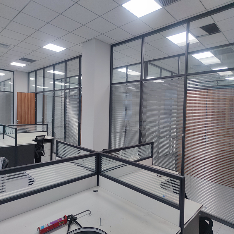 全钢防火玻璃隔断墙办公室机房铝合金隔断屏风防火玻璃门资质齐全