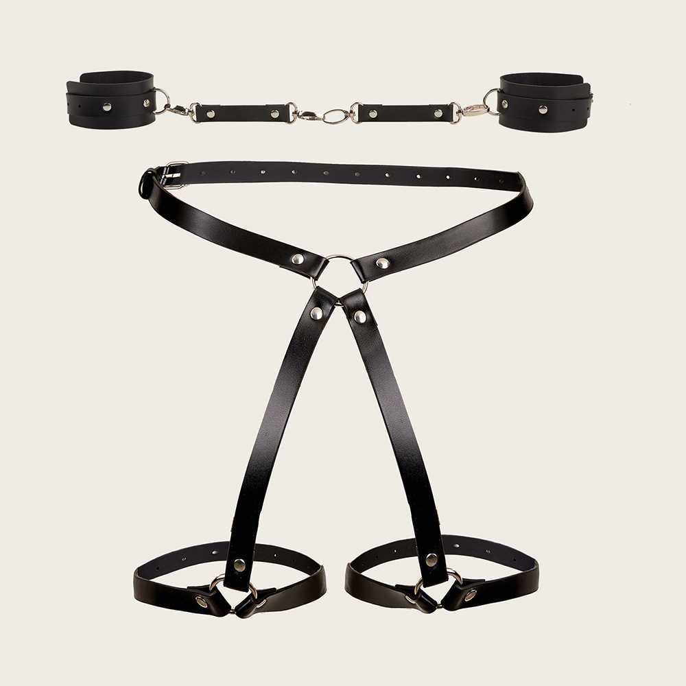 Sexy Women's SM Shapewear Supplies Leather Adult Sex Product Bondage Toys Binding Handcuffs Props Wholesale