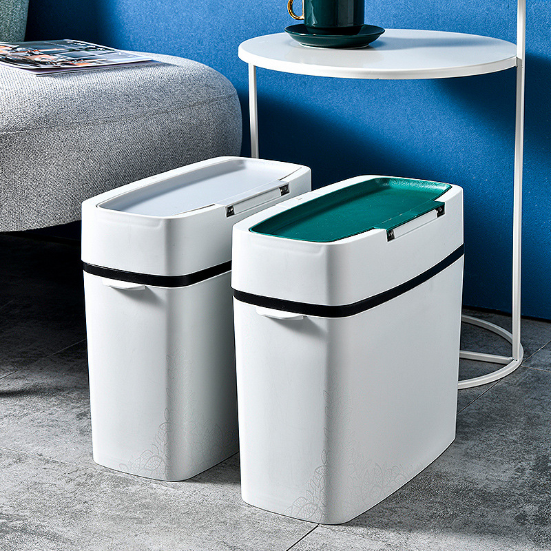 家用垃圾桶卫生间厕所客厅厨房夹缝抽绳垃圾桶带盖创意室内垃圾桶