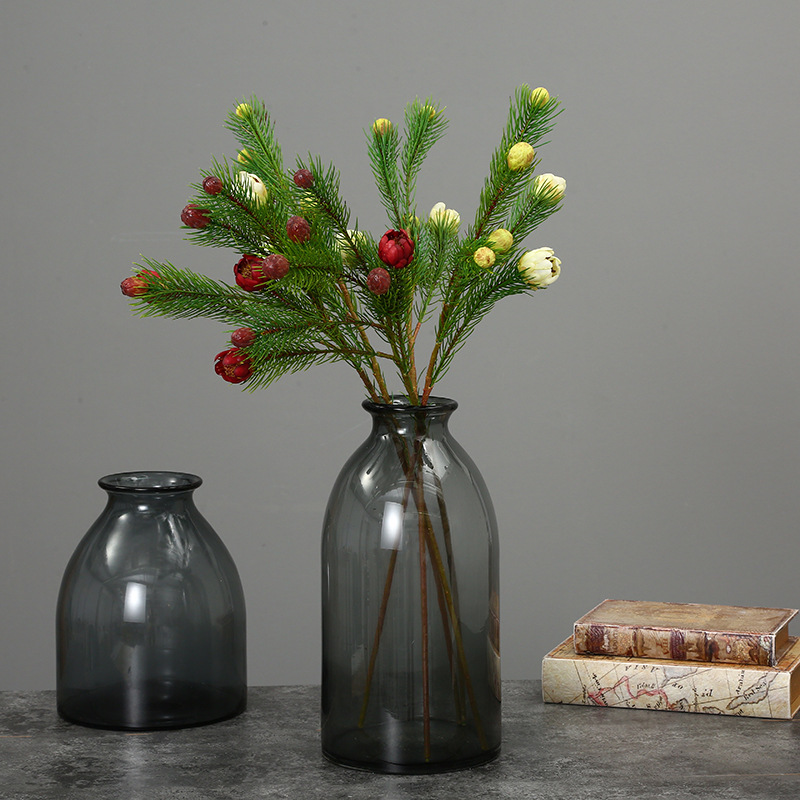 新款仿真花娜娜公主创意松针假花绿植节日装饰仿真松树枝插花材料